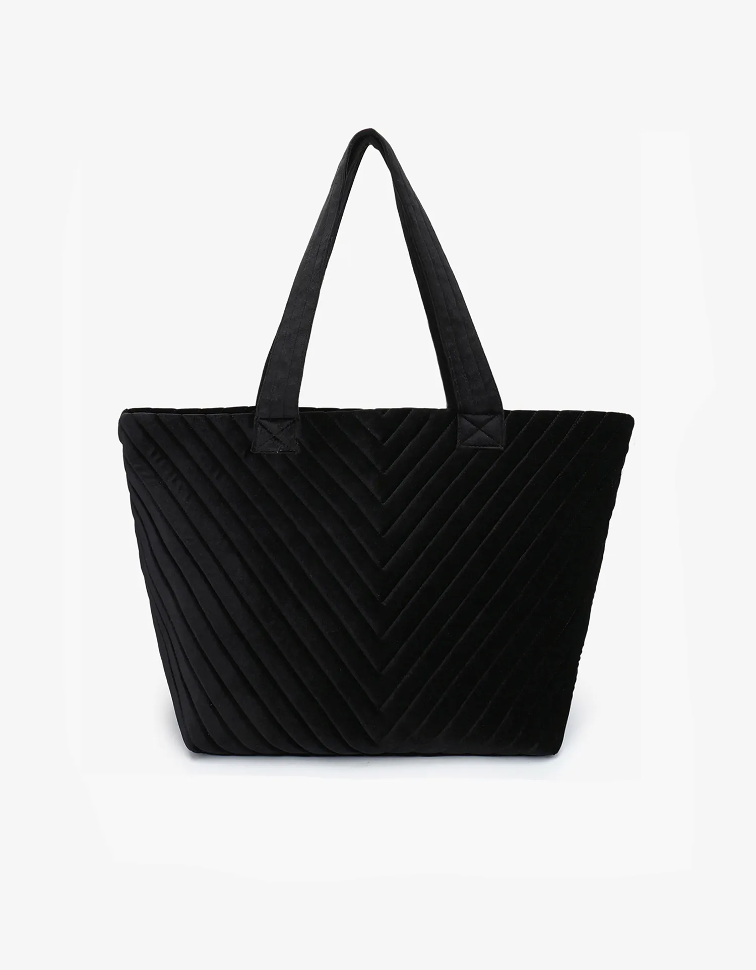 AERIN VELVET QUILTED TOTE BLACK