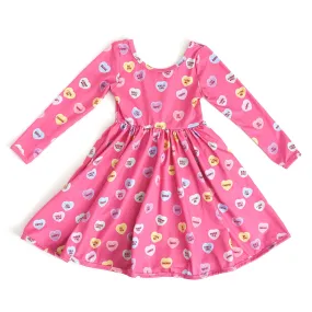 Affirmation Hearts Long Sleeve Everyday Dress