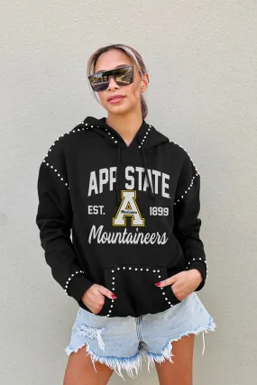APPALACHIAN STATE MOUNTAINEERS HERE FOR IT STUDDED DETAIL FLEECE FRONT POCKET HOODIE