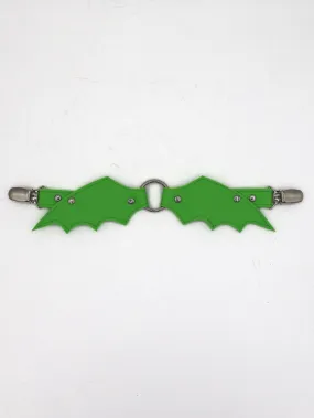 Bat Wing Cinch Clip- Green HANDMADE LOCALLY