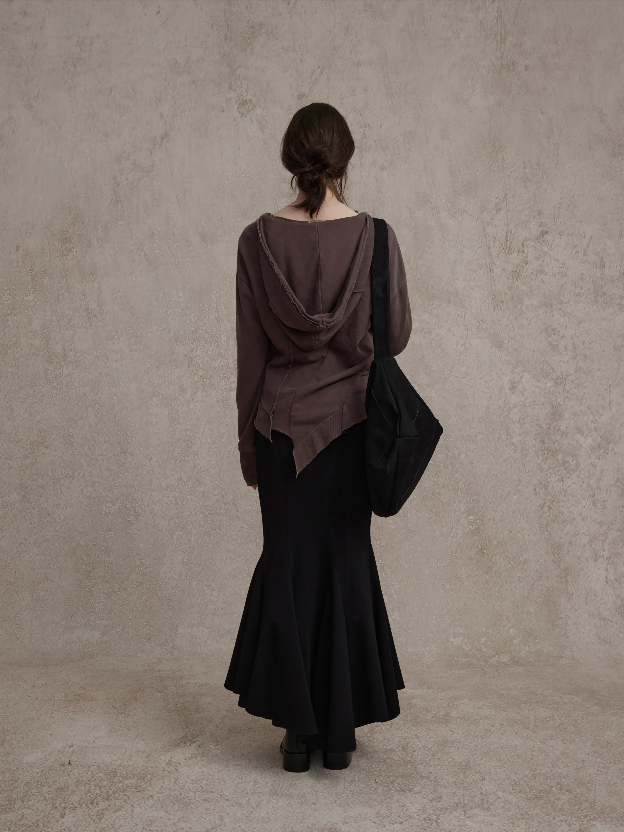 Black Slim Fishtail Skirt