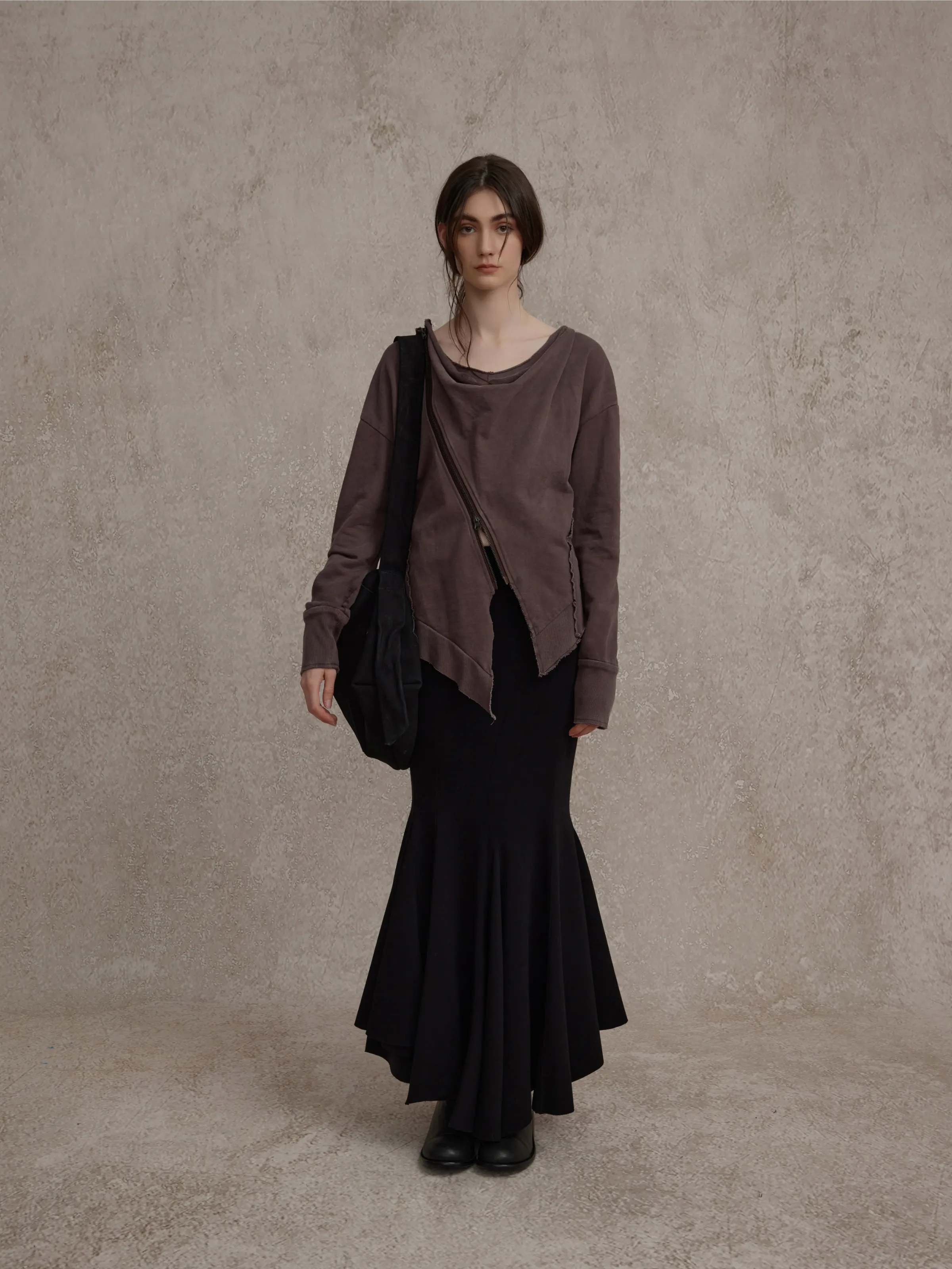 Black Slim Fishtail Skirt