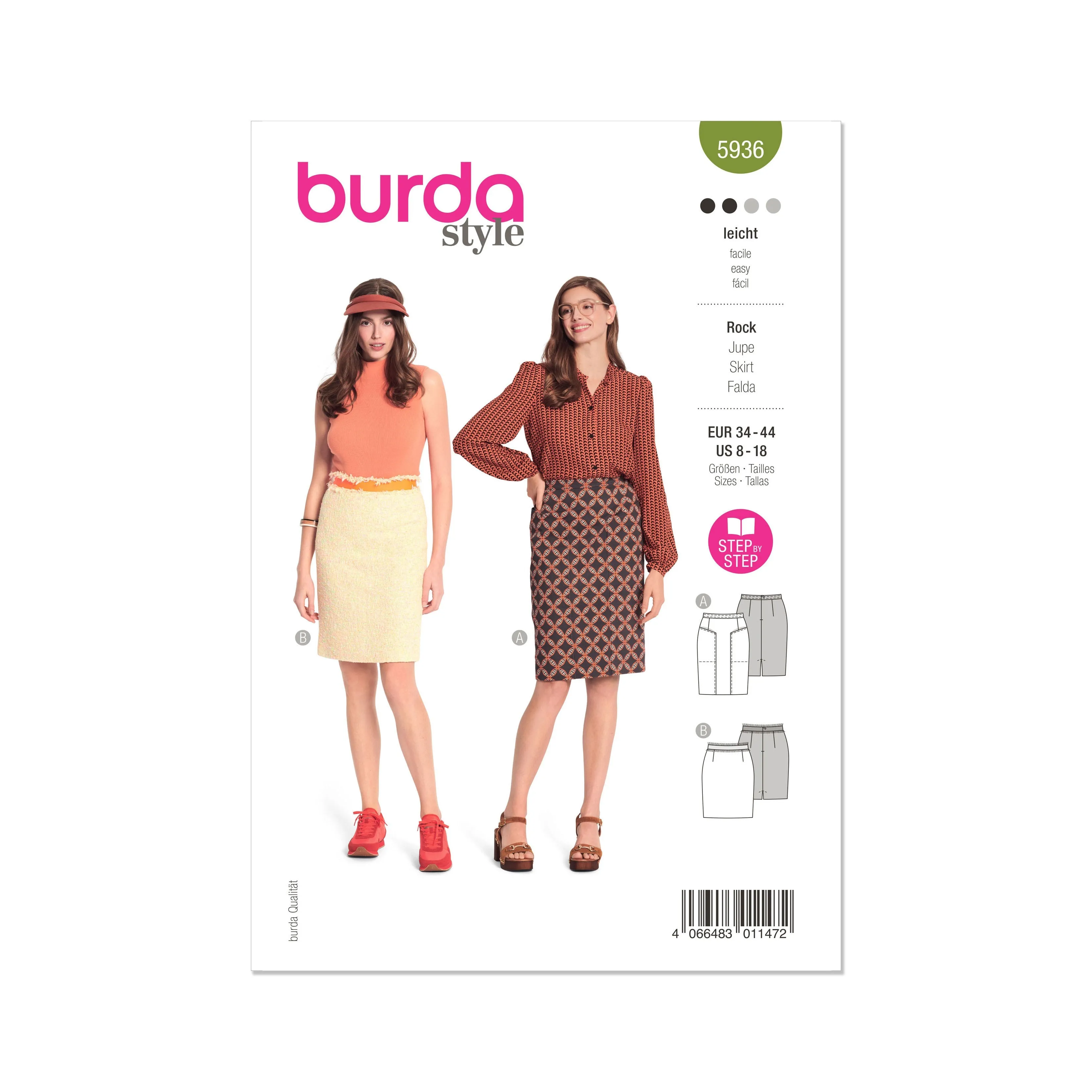 Burda Style Sewing Pattern 5936 Misses' Skirt
