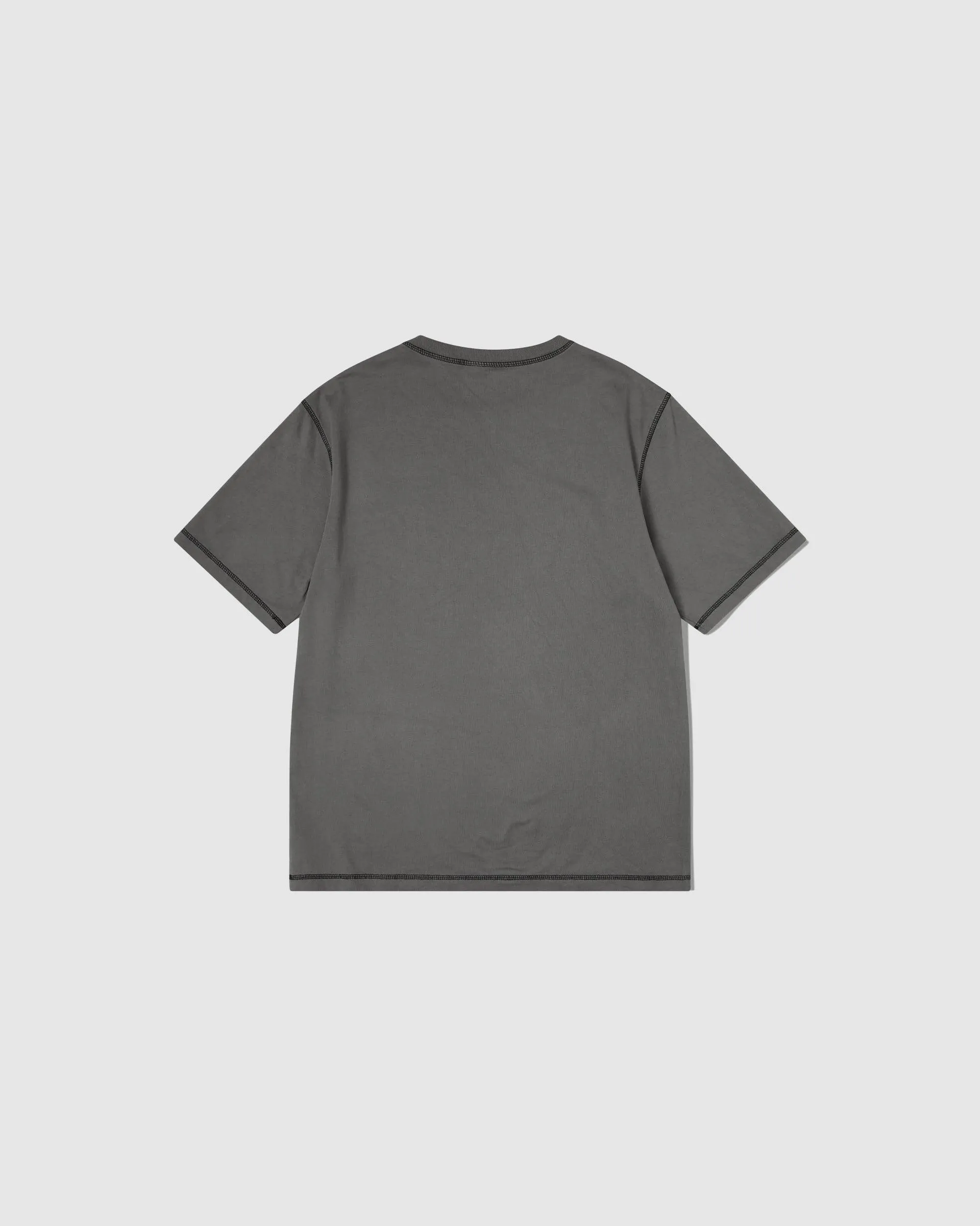 Contrast Stitch SS Tee Warm Grey