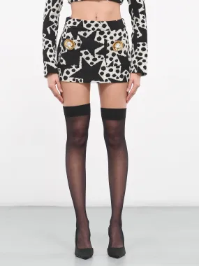 Crystal Medallion Mini Skirt (2401S09289-BLACK-MULTI)