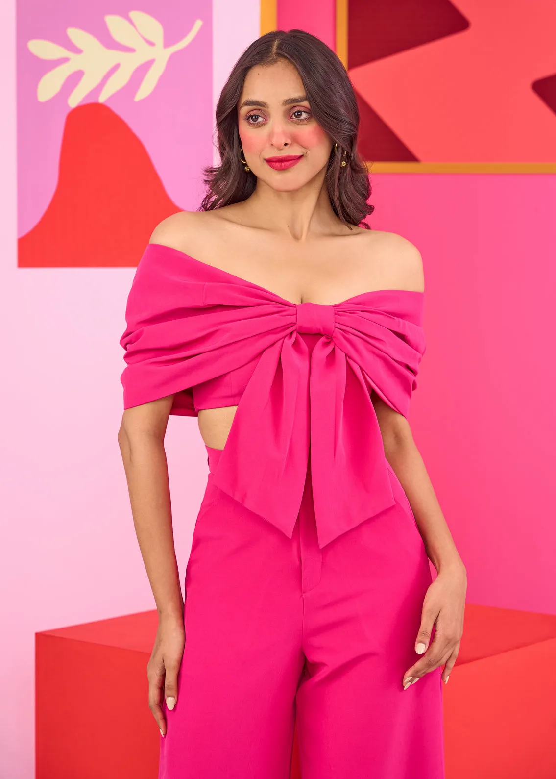 Emily in Paris: Pink Bow Top and Trouser Set