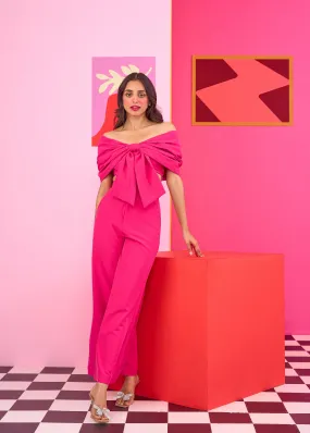 Emily in Paris: Pink Bow Top and Trouser Set