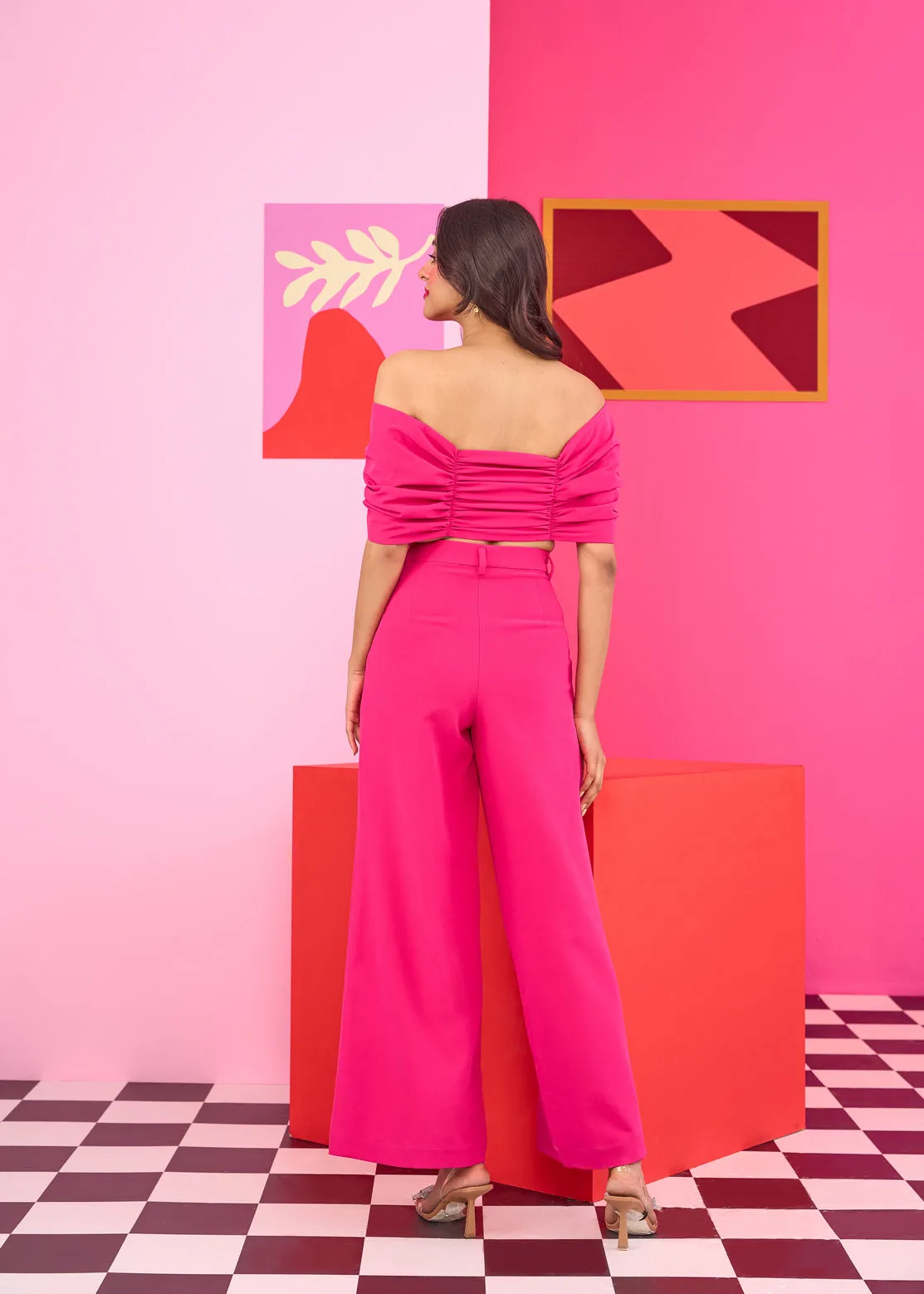 Emily in Paris: Pink Bow Top and Trouser Set