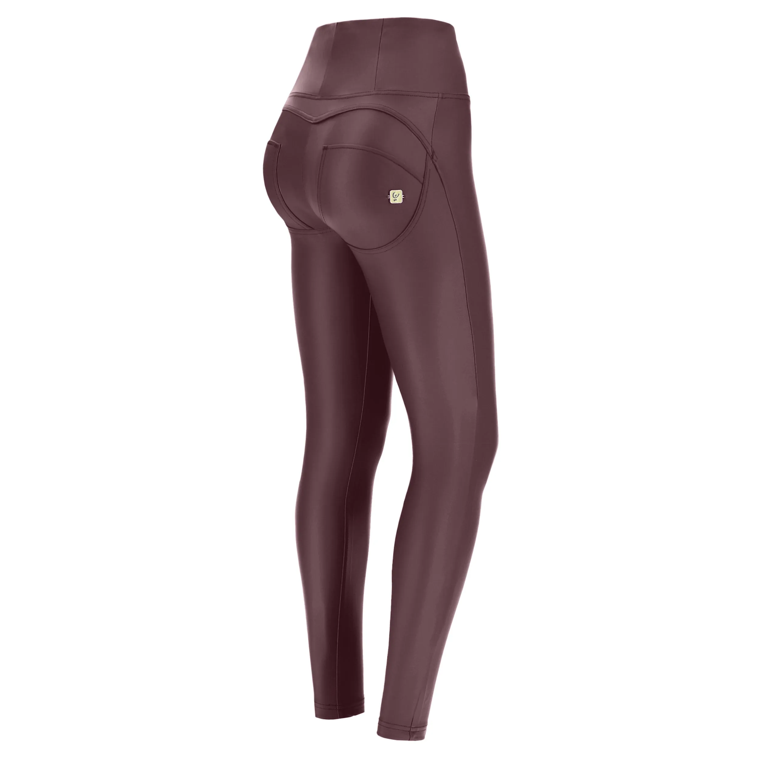 Freddy High Rise Burgandy Faux Leather Jeans