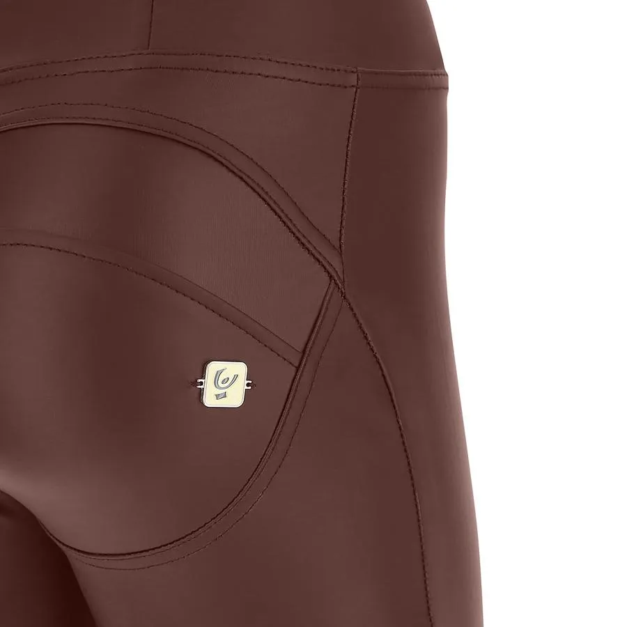 Freddy High Rise Burgandy Faux Leather Jeans