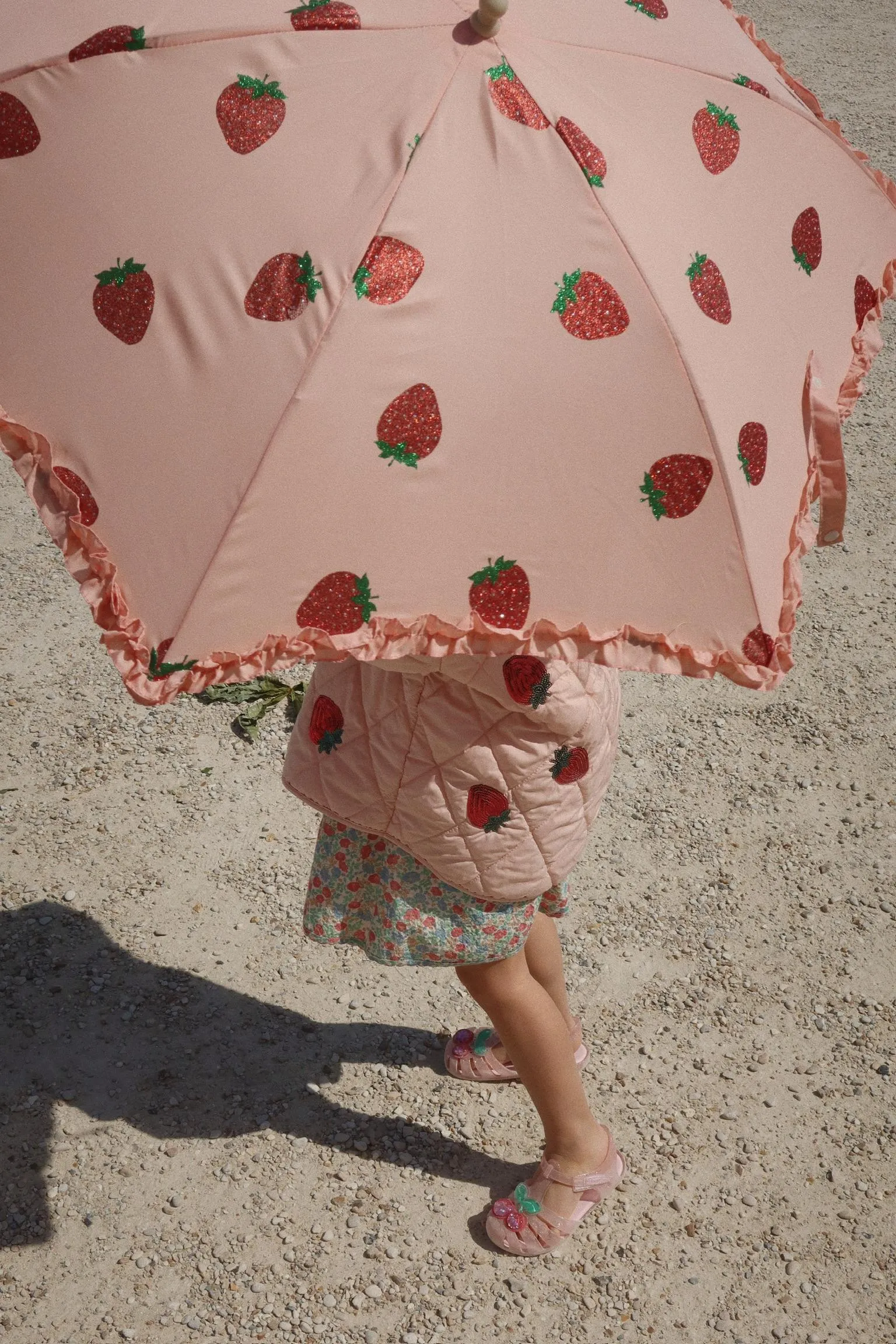 Frill Umbrella - Strawberry Glitter