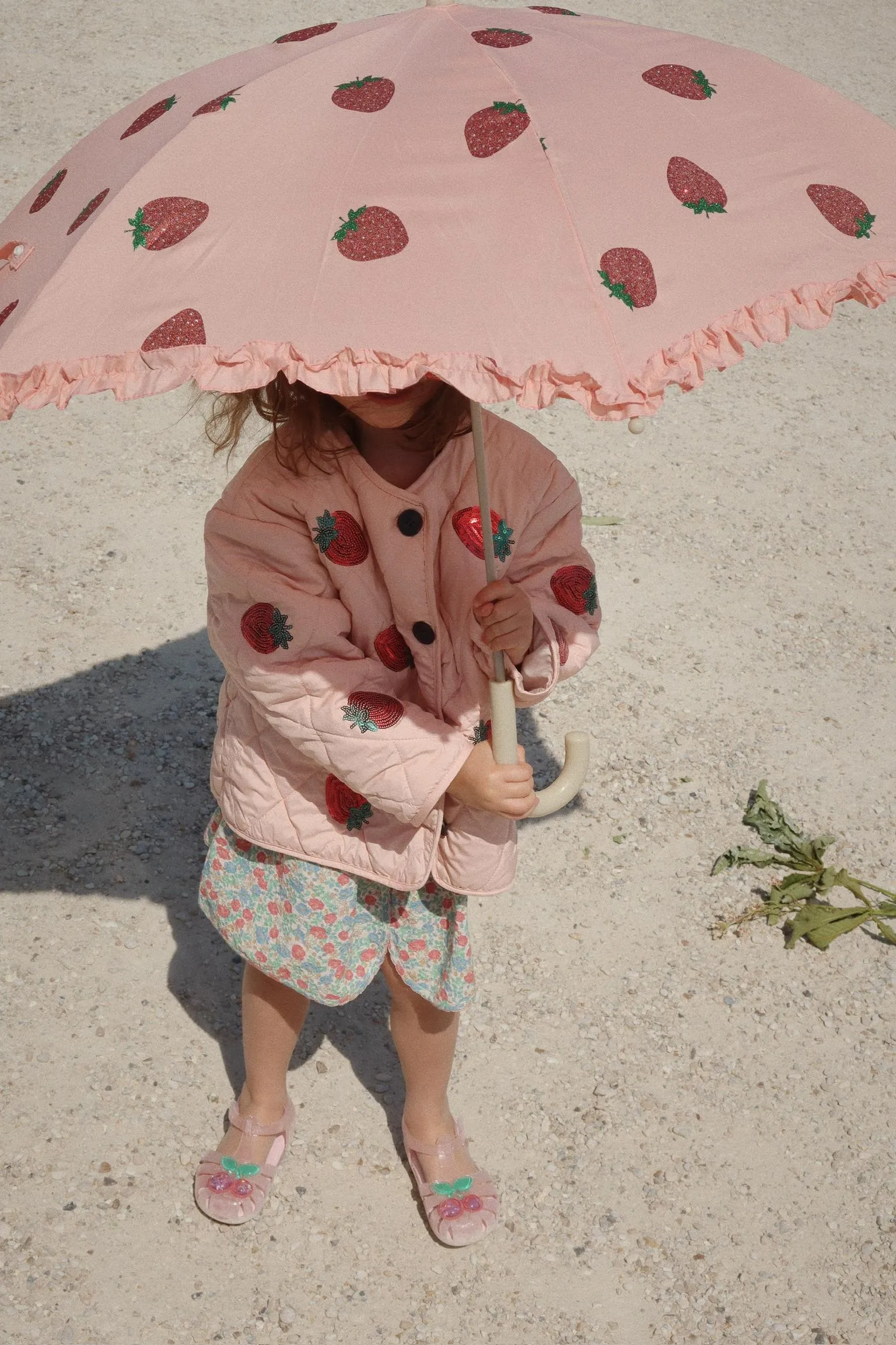 Frill Umbrella - Strawberry Glitter