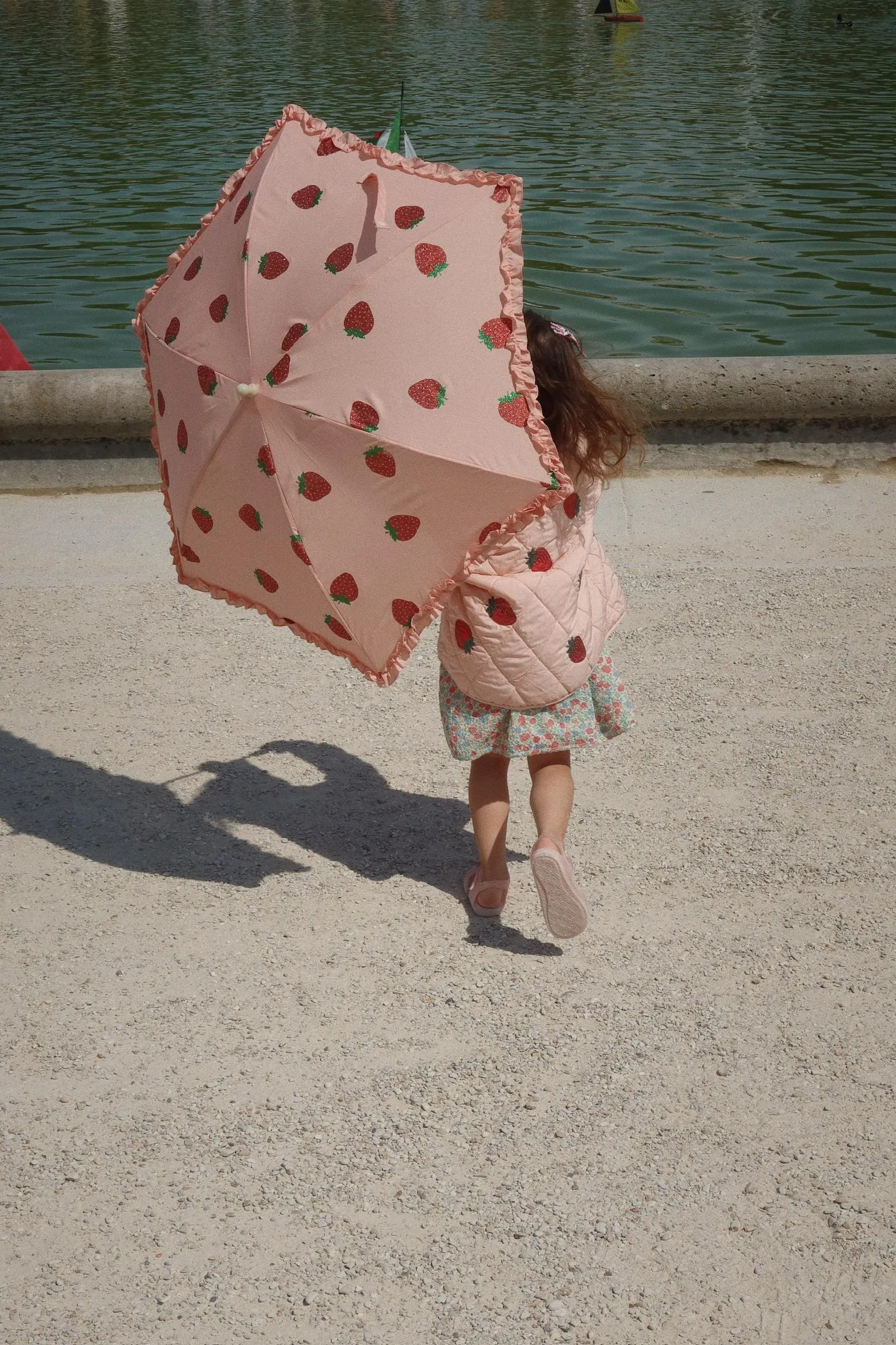 Frill Umbrella - Strawberry Glitter