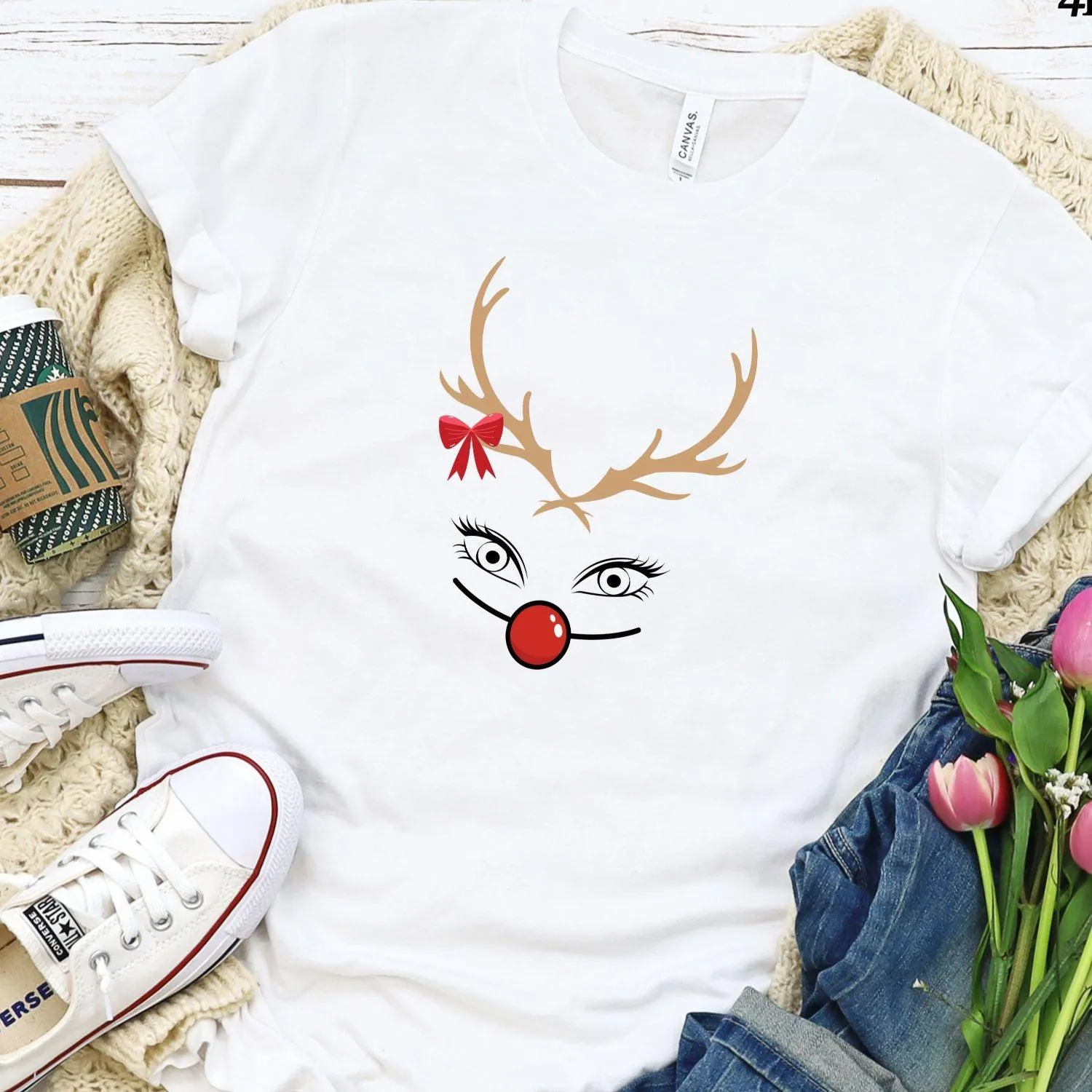 Funny Christmas Matching Set: Reindeer Couple Shirts & Very Merry Ugly Xmas Sweaters