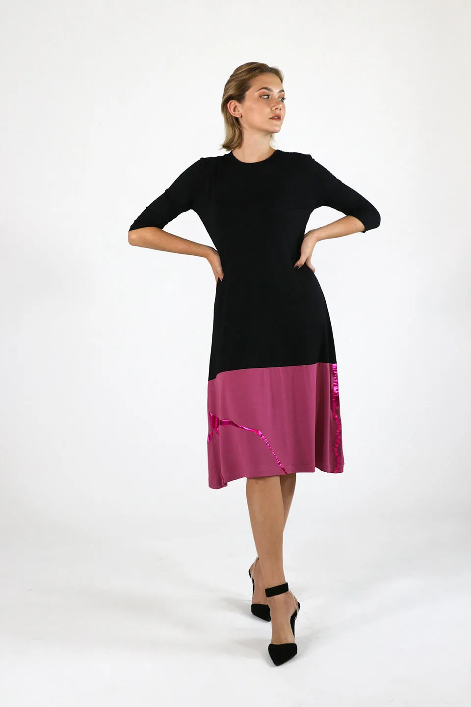 Gen Dress in Pink Foil