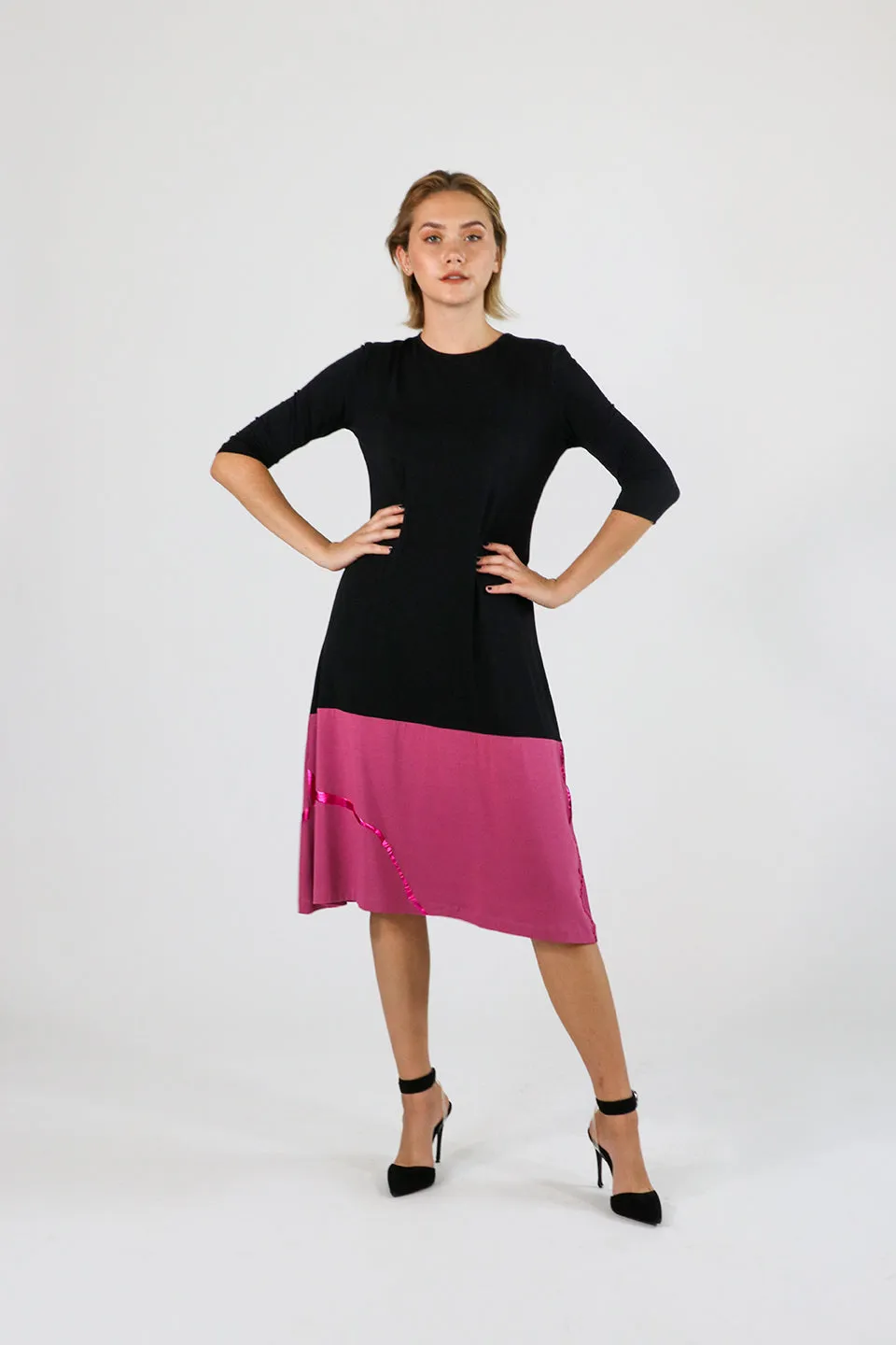 Gen Dress in Pink Foil