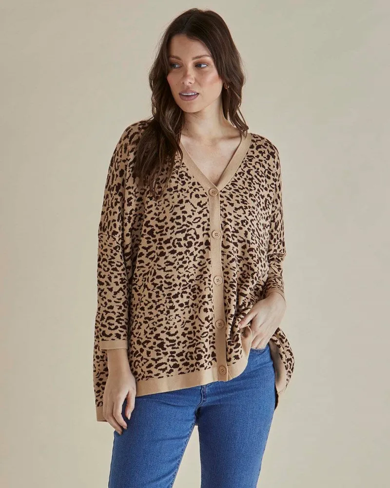 Hampton Cardigan - Animal Print