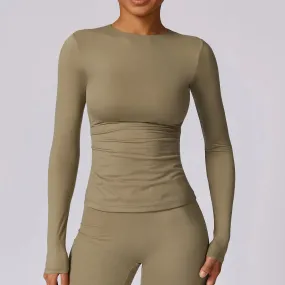 High-Waisted Slimming Long-Sleeved Yoga Top