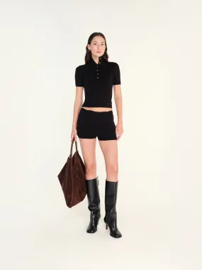 JASMY - Mini knit skort with belt detail