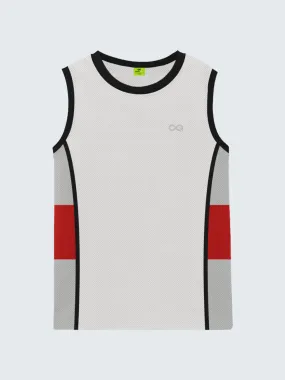 Kid's Active Striped Vest - White