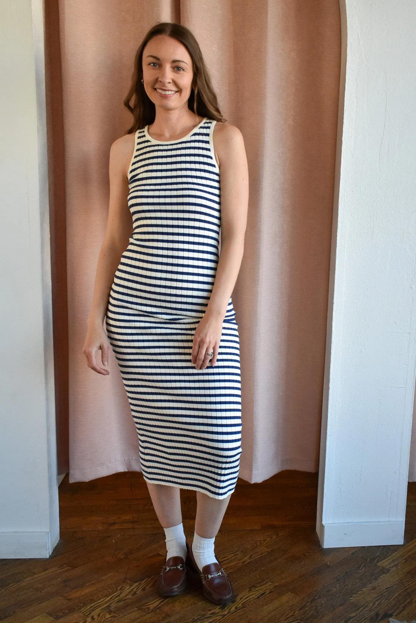 Margaux Striped Midi Dress