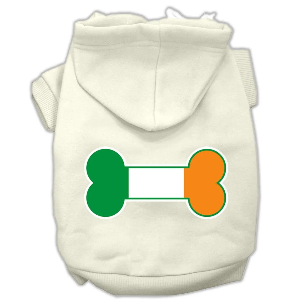 Pet Dog & Cat Hoodie Screen Printed, "Bone Shaped Ireland Flag"