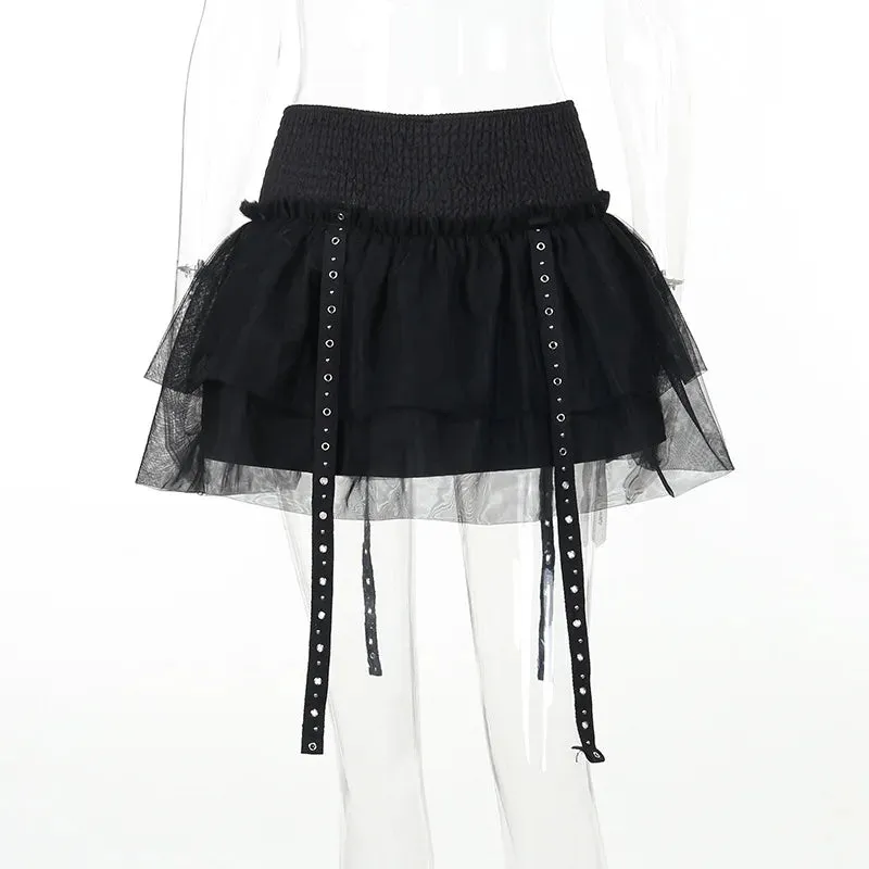 Puffy Tutu Skirt for Women's Retro Gothic Cosplay Parties