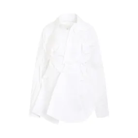 Raw Cotton Poplin Shirt in White