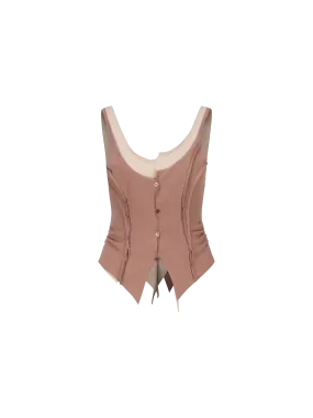 Salmon Deconstructed Knitted Tank Top