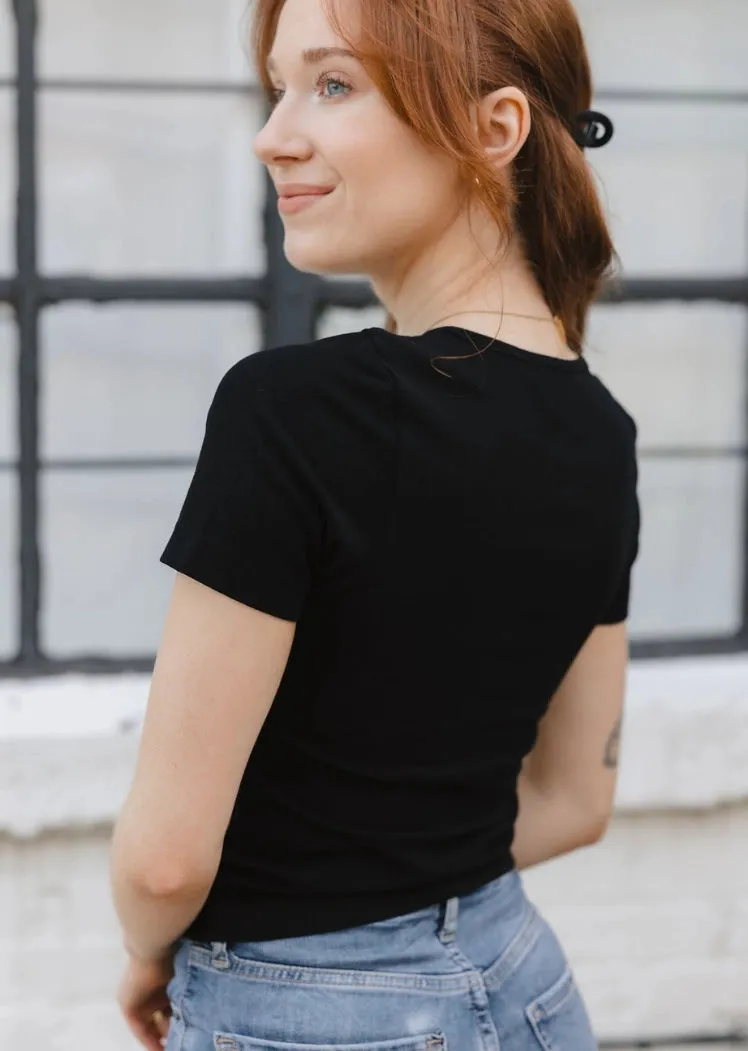 Short Sleeve Waist Top