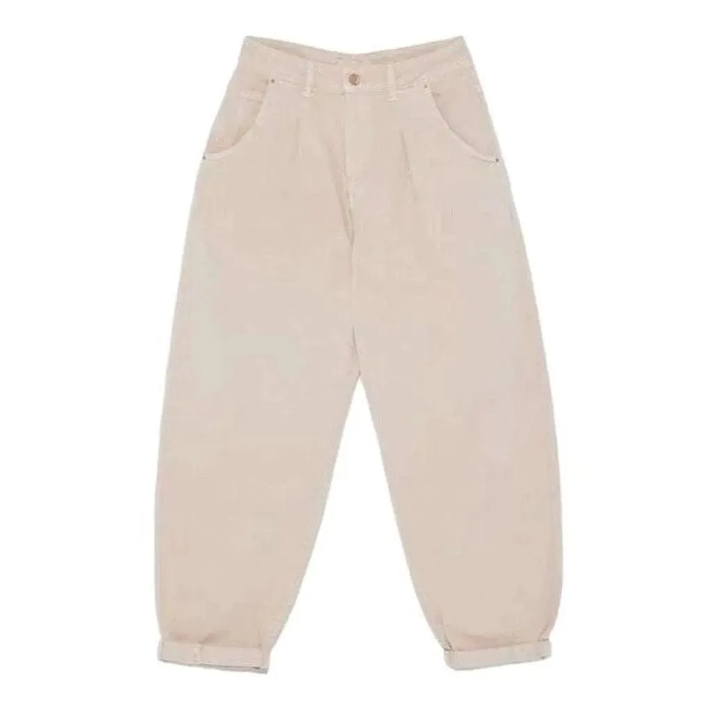 Short women's baggy denim pants