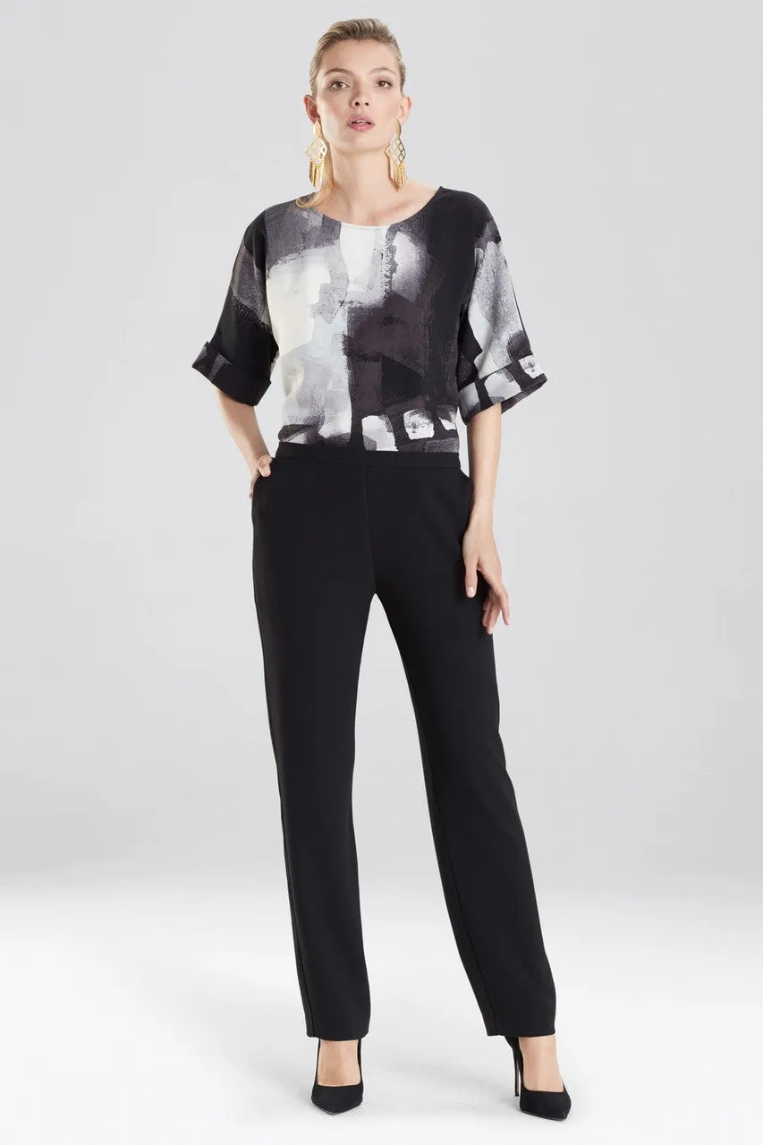 Solid Crepe Slim Pants