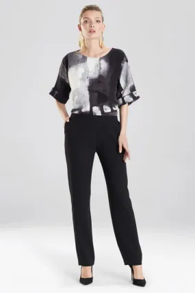 Solid Crepe Slim Pants