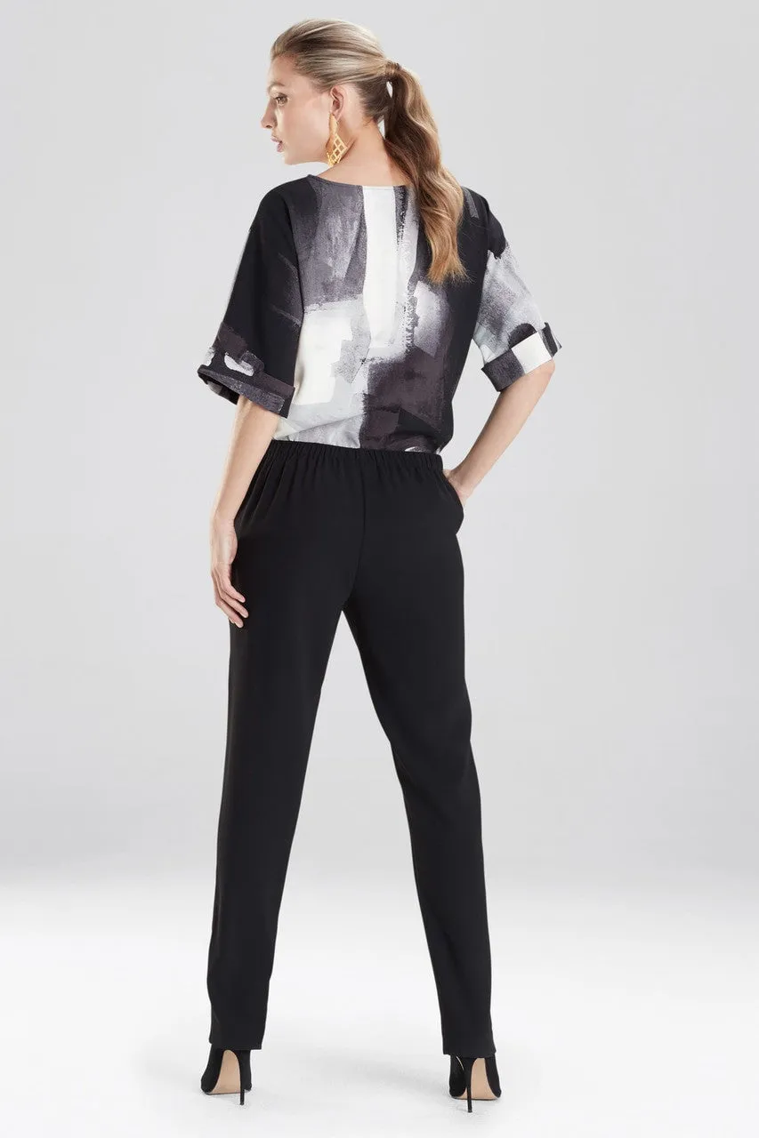 Solid Crepe Slim Pants