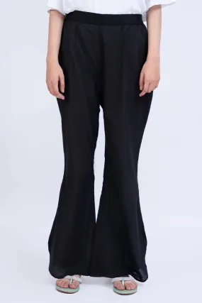 Split Hem Black Trousers