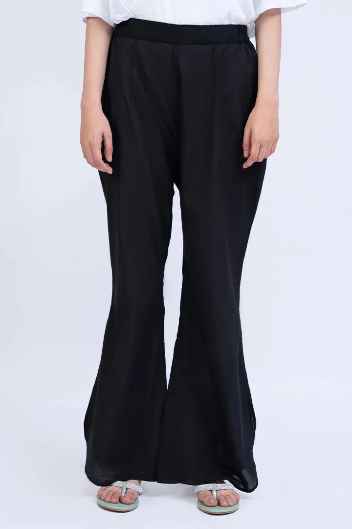 Split Hem Black Trousers
