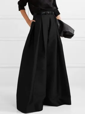 Stylish Loose High Waisted Solid Color Wide Leg Pants 102645