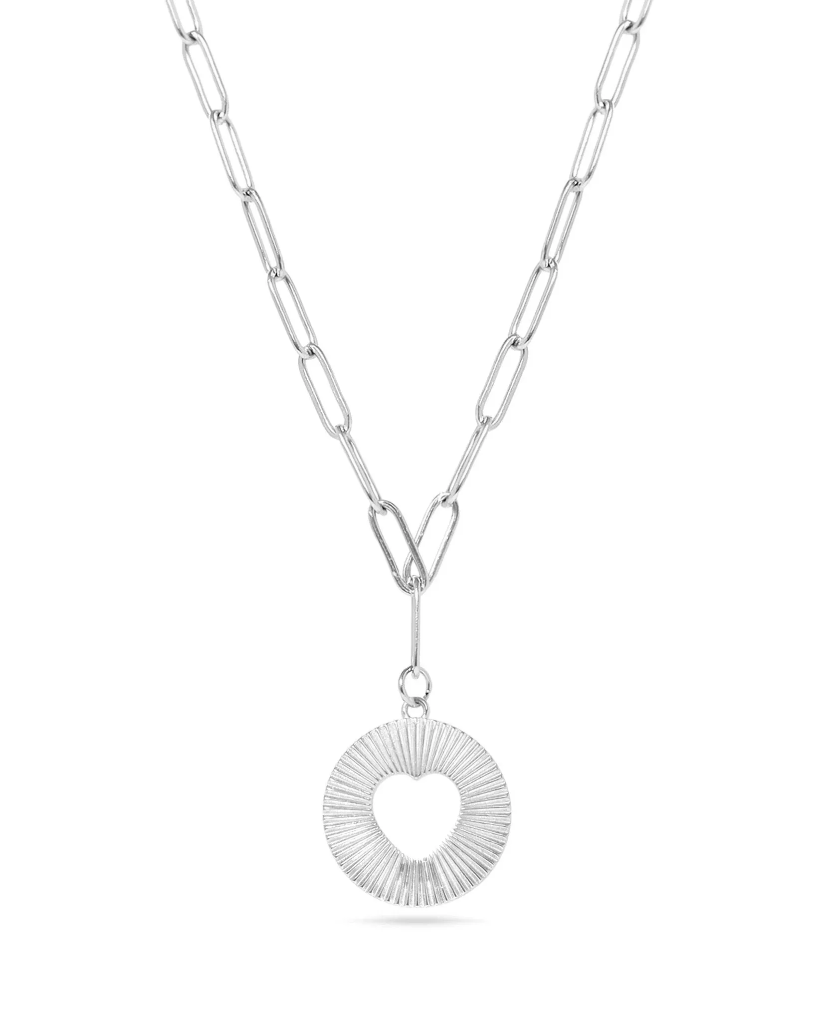 Sunburst Heart Pendant Necklace (Waterproof)