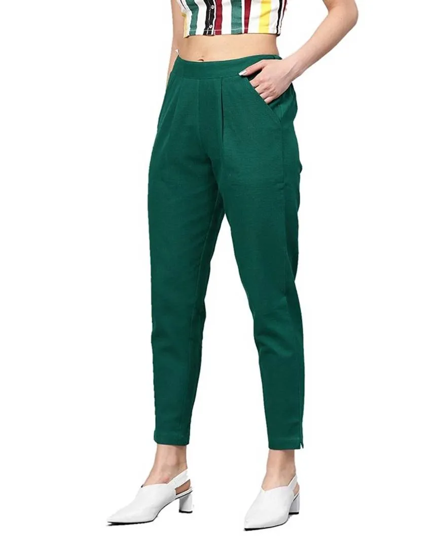 Trendy Cotton Blend Trouser for Women