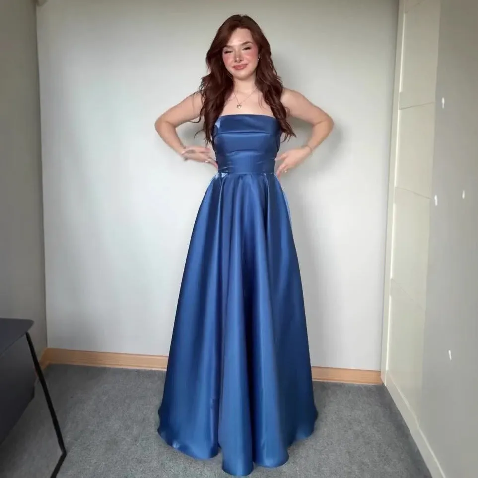 Tube Top Lace-up Waist-controlled Elegant Evening Dress