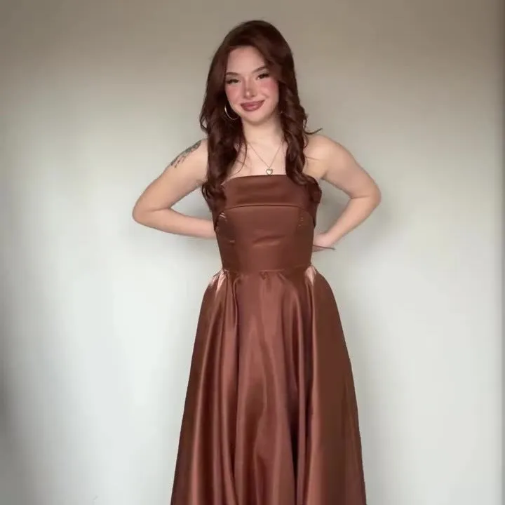 Tube Top Lace-up Waist-controlled Elegant Evening Dress