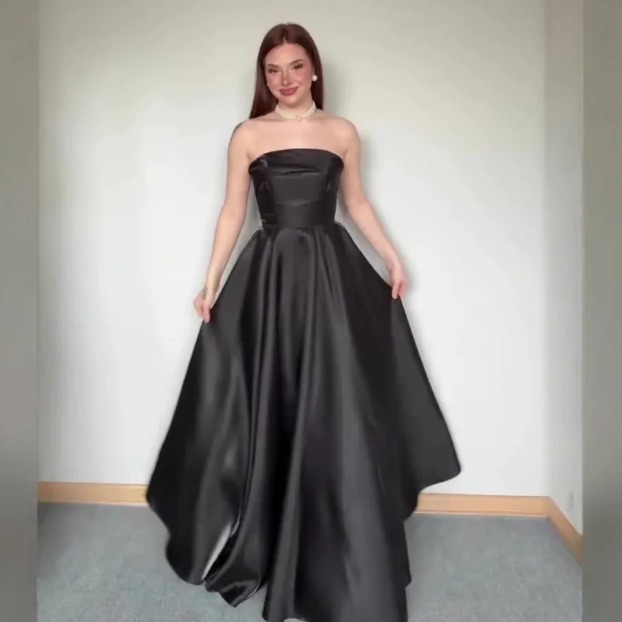 Tube Top Lace-up Waist-controlled Elegant Evening Dress