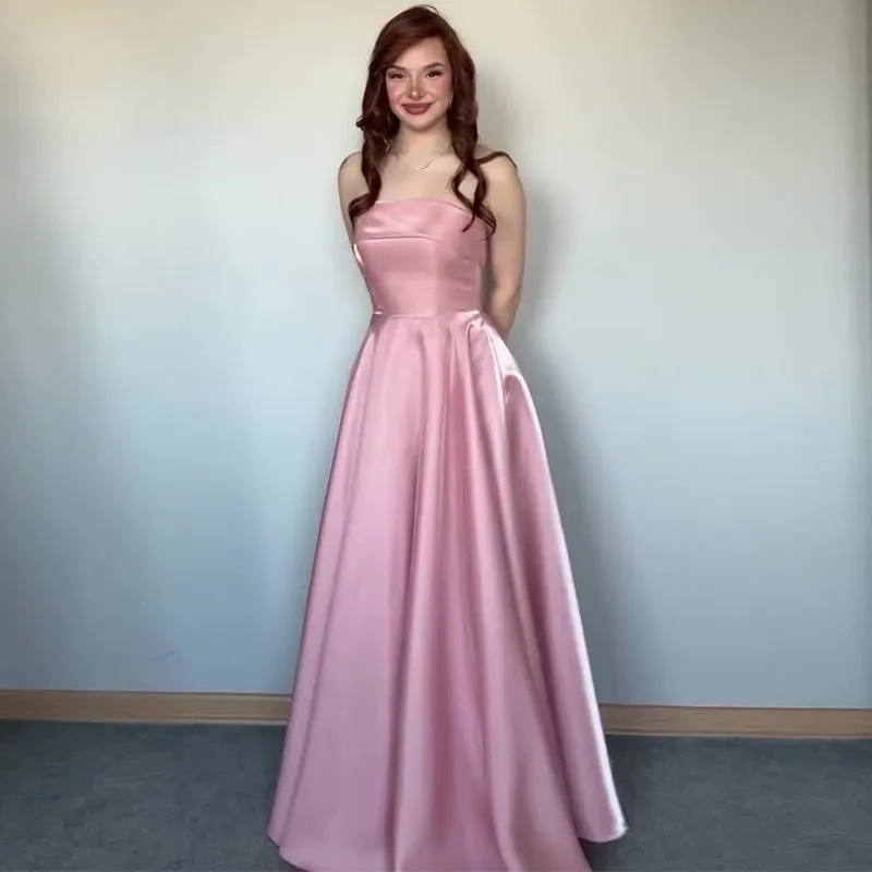 Tube Top Lace-up Waist-controlled Elegant Evening Dress
