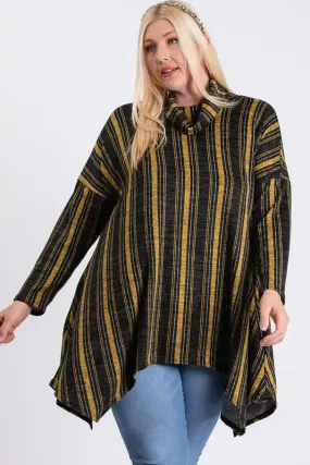 Turtle Neck Cozy Stripped Top