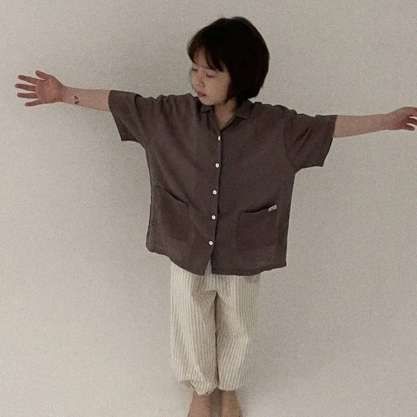 Unisex Pin Stripe Summer Trousers (Beige Stripe)