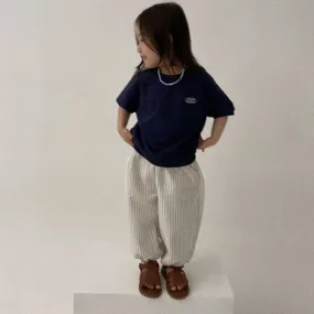 Unisex Pin Stripe Summer Trousers (Beige Stripe)