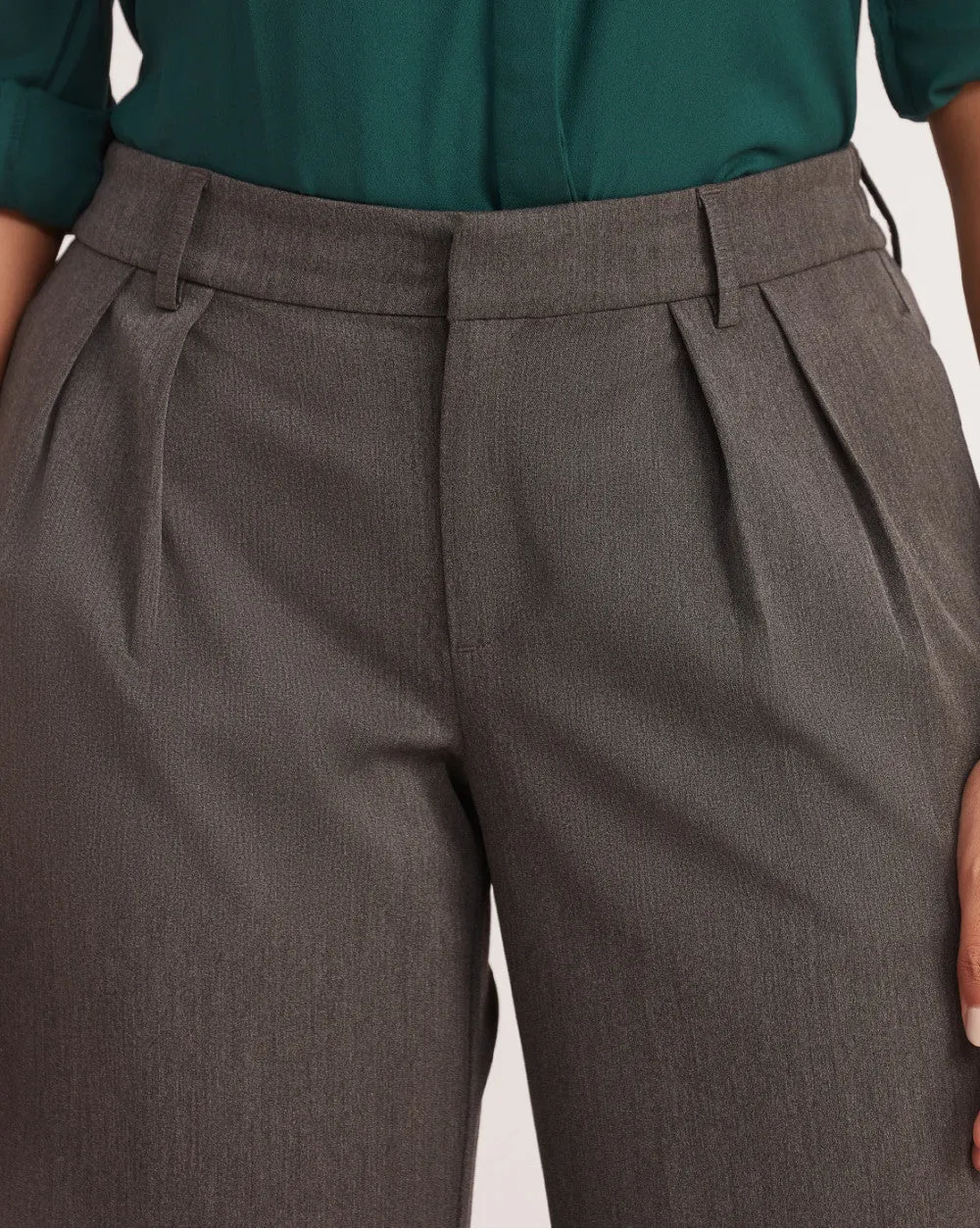 Wide Leg Pleated Formals - Grey