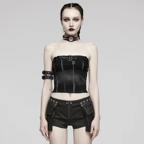 Women's Punk  Buckle Eyelet Bustier