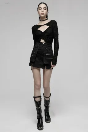 Women's Style Metal Rivets Heavy Industrial Mini Gothic Daily Casual Fashion Sexy Black